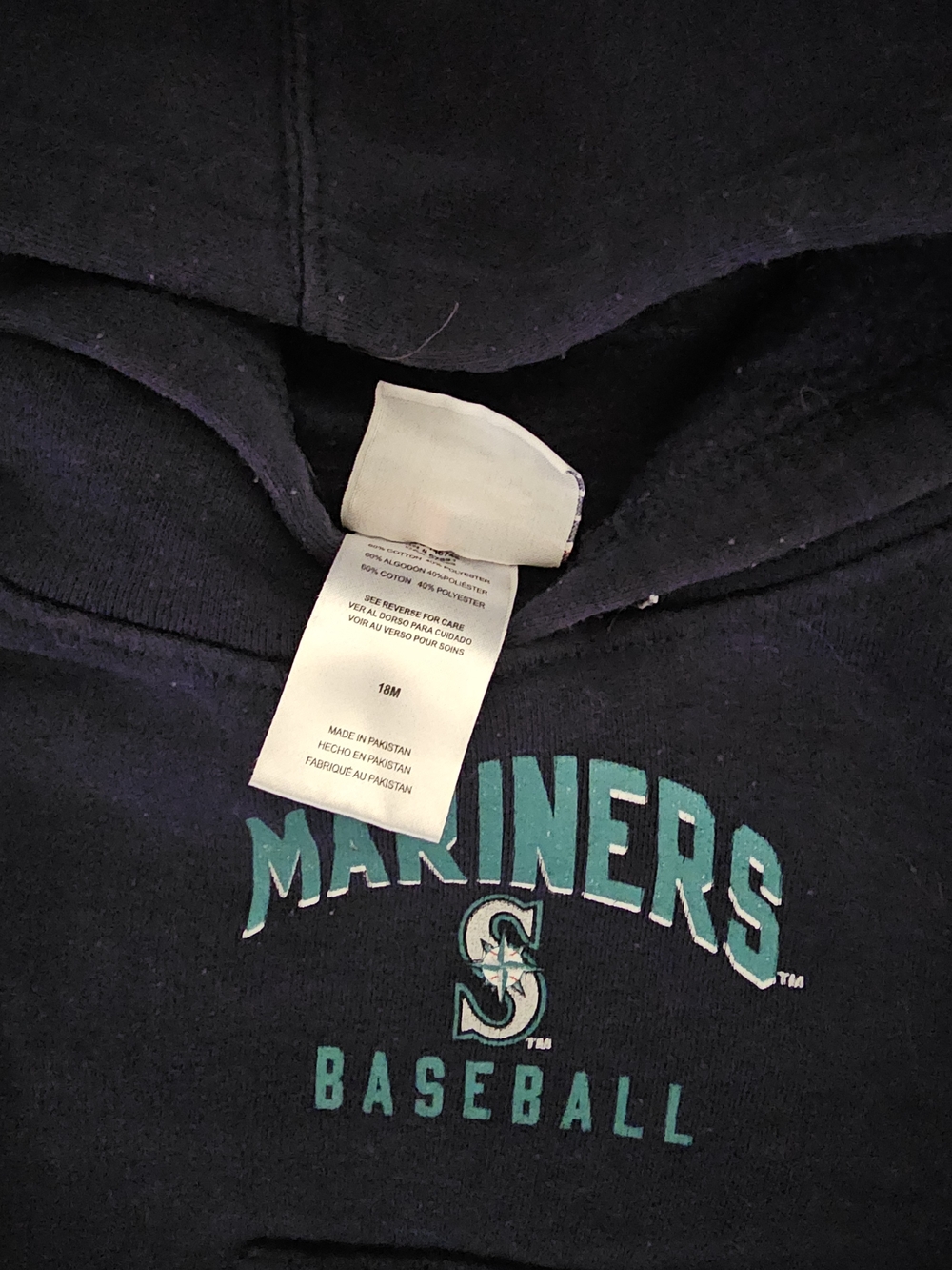 Seattle Mariners Navy Baseball Hoodie with Teal Logo